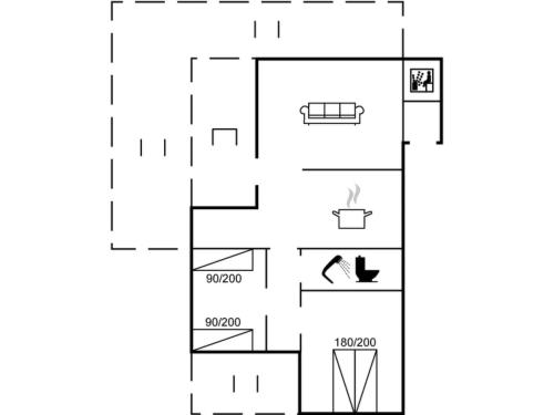 una planimetria di una casa di Holiday Home Herborg - 1km from the sea by Interhome a Mølby