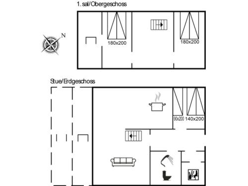 a diagram of a house with different diagrams at Holiday Home Benedikta - 2-4km from the sea by Interhome in Vesterhede