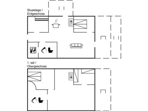 ein Grundriss eines Hauses in der Unterkunft Holiday Home Volmar - 3-5km from the sea by Interhome in Kongsmark