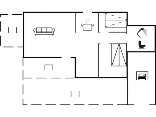 ein Grundriss eines Hauses in der Unterkunft Holiday Home Thorulf - 3-5km from the sea by Interhome in Kongsmark