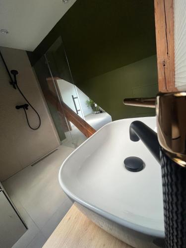 Bilik mandi di Gîte avec sauna proche de Colmar et Kaysersberg pour 10 personnes