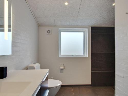 a bathroom with a toilet and a window at Holiday Home Jirina - 750m from the sea by Interhome in Vejers Strand