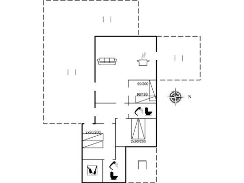 una planimetria di una casa di Holiday Home Laiurenty - 1km from the sea by Interhome a Vejers Strand