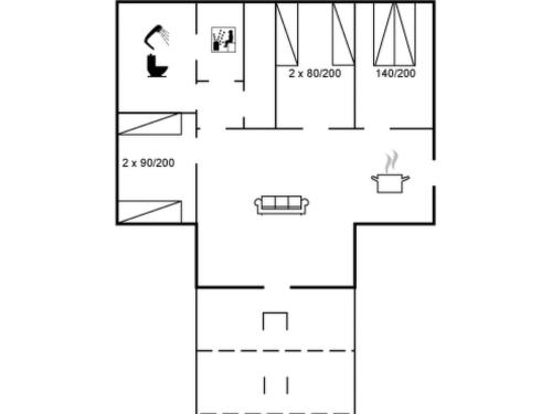 a floor plan of a house at Holiday Home Eggert - from the sea by Interhome in Ringkøbing