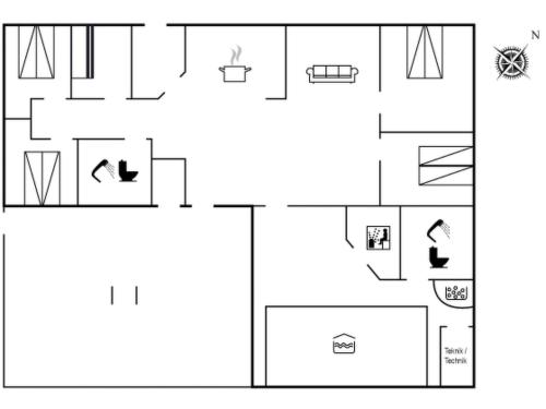 a floor plan of a small house with at Holiday Home Lemmikki - 1-5km from the sea by Interhome in Ringkøbing