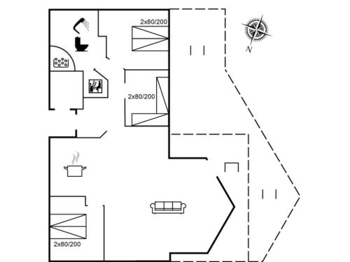 a floor plan of a house at Holiday Home Thrugot - from the sea by Interhome in Bjerregård