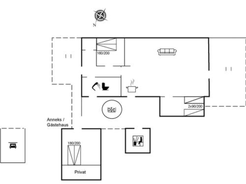a floor plan of a house at Holiday Home Doreen - from the sea by Interhome in Bjerregård