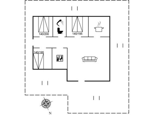 a floor plan of a small house at Holiday Home Agga - 200m from the sea by Interhome in Harboør