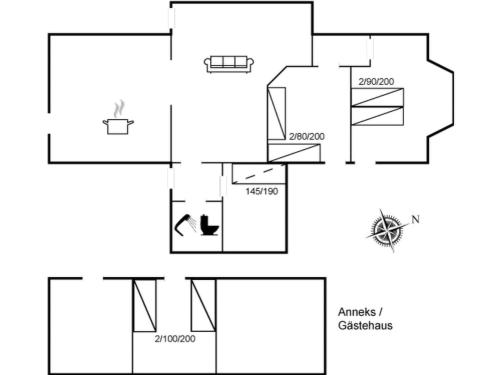a floor plan of a house at Holiday Home Viveka - 500m from the sea by Interhome in Harboør