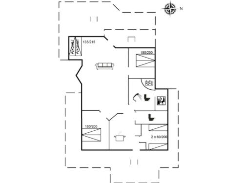 a floor plan of a house at Holiday Home Dimo - 700m from the sea by Interhome in Løkken