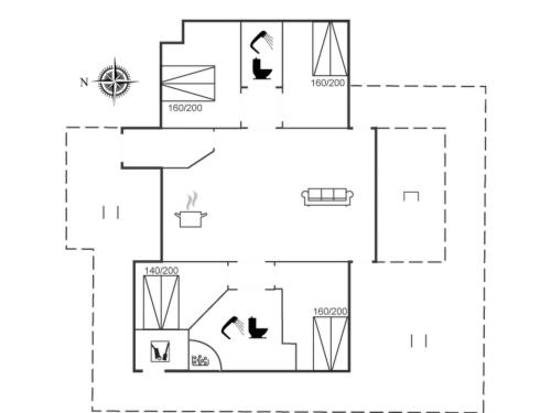 a floor plan of a house at Holiday Home Oskarvine - 900m from the sea by Interhome in Løkken