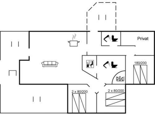 a block diagram of a house at Holiday Home Eddi - 550m from the sea by Interhome in Løkken