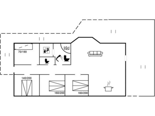 a floor plan of a small house at Holiday Home Anya - 650m from the sea by Interhome in Løkken