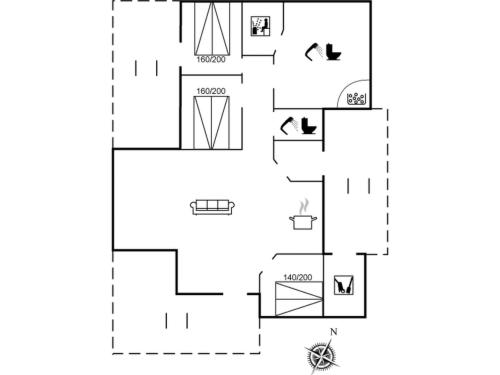 a floor plan of a house at Holiday Home Friderike - 200m from the sea by Interhome in Blokhus