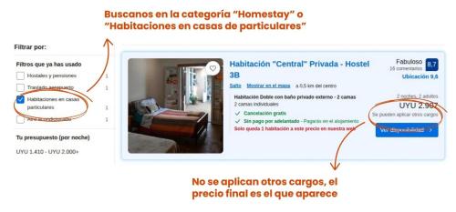 a page of a website with a picture of a living room at Habitación "Norte" con baño privado al fondo - 3B in Salto
