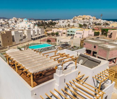 a view of the city from the roof of a building at Alenor City Hotel in Naxos Chora