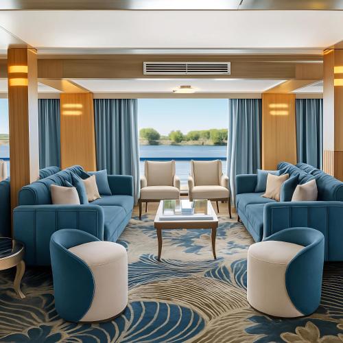 Χώρος καθιστικού στο Rene Floating Hotel