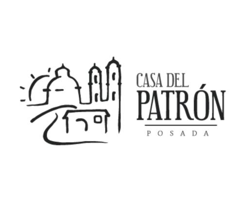 a logo for casa del patron ricordo at Casa del Patrón Posada in Taxco de Alarcón