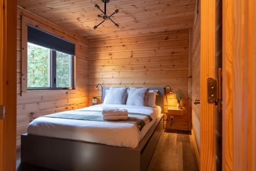 Ένα ή περισσότερα κρεβάτια σε δωμάτιο στο Whiskey Harbour Lakehouse - Lake Huron Getaway