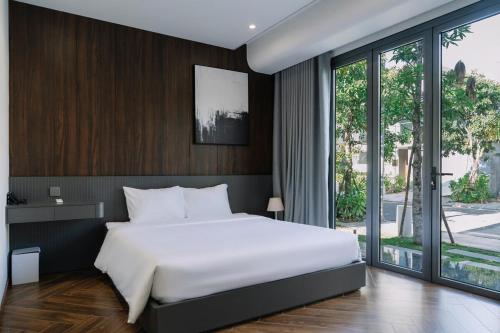 Ένα ή περισσότερα κρεβάτια σε δωμάτιο στο Luna's Villa 5bedrooms, pool