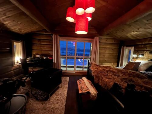 Χώρος καθιστικού στο Saana Aurora Panorama Lodge
