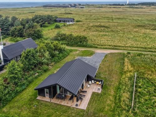 an aerial view of a house with a deck at Holiday Home Holke - 600m from the sea by Interhome in Hirtshals