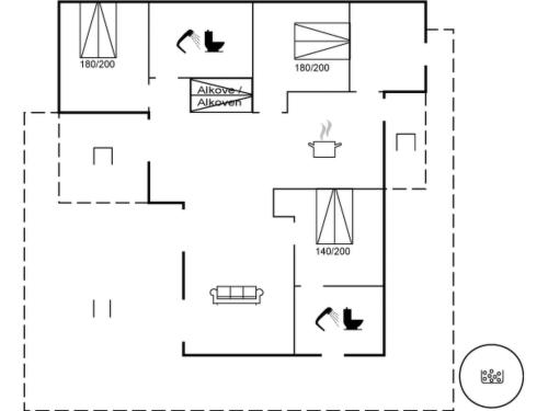 a floor plan of a house at Holiday Home Anar - 900m from the sea by Interhome in Græsted