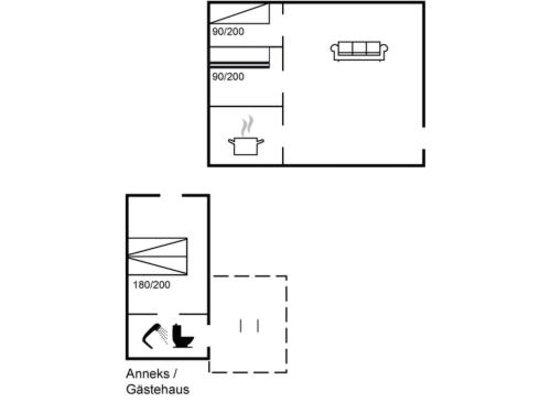 a floor plan of a small house at Holiday Home Orwik - 30m from the sea by Interhome in Hundested
