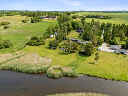 an aerial view of an island in the water at Holiday Home Harka - 100m to the inlet by Interhome in Roskilde