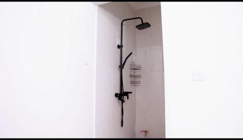 a shower in a bathroom with a shower head at Holly Precious Home in Dar es Salaam