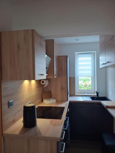 Η κουζίνα ή μικρή κουζίνα στο Ferienwohnung am Rennsteig