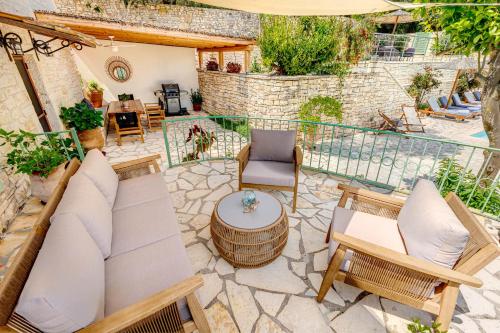 Χώρος καθιστικού στο Villa Aurora Paxos