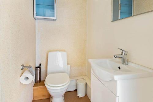 a bathroom with a white toilet and a sink at KAL535-Virserum-Askliden-11 in Virserum