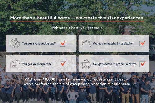 eine Seite einer Website mit einer Gruppe von Personen in der Unterkunft Ocean Views Steps to Private Beach A C in Truro
