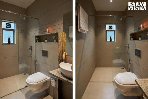 Ένα μπάνιο στο StayVista at Mount Bliss with Mountain Views, AC, WiFi