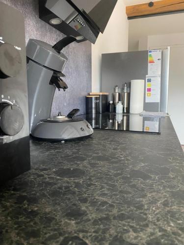 a kitchen with a counter top with a mixer at A7 J22 FeWo Michelangelo NETFLIX Fußgängerzone in Eisenach