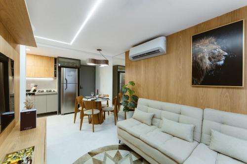 Dapur atau dapur kecil di Jardins Almare Apart Hotel