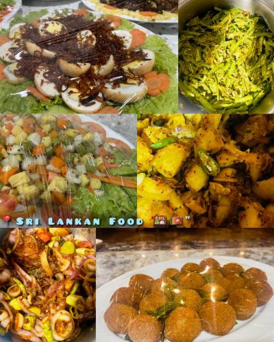 a collage of pictures of different types of food at Airport 4 Season Transit Hotel in Katunayake