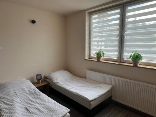 Ένα ή περισσότερα κρεβάτια σε δωμάτιο στο Apartament Gajewniki