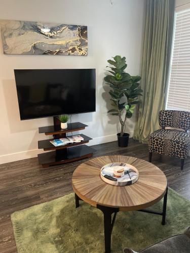 Μια τηλεόραση ή/και κέντρο ψυχαγωγίας στο Business deluxe suite 15 min from DFW & Love Field