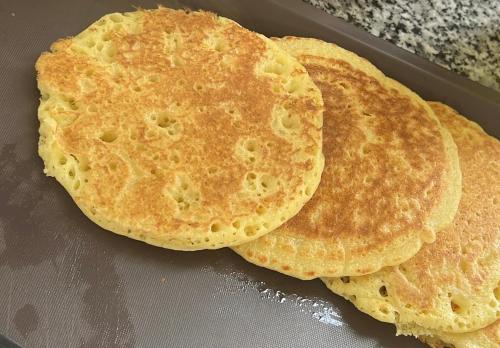 two pancakes sitting on top of a tray at Villa Manzar piscine chauffée in Essaouira