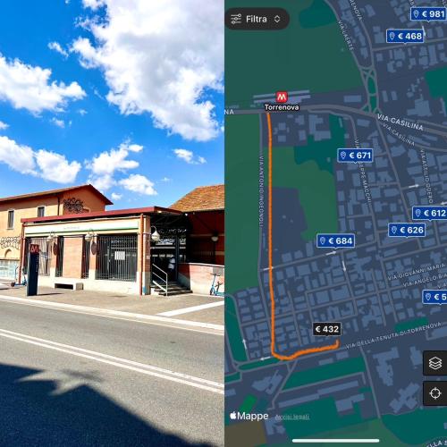 a screenshot of a map of a bus stop at Tor Vergata Smart Living in Rome
