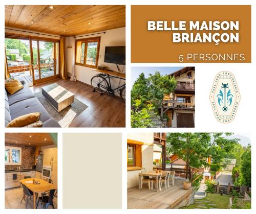 un collage de photos d'une maison dans l'établissement La maison d'Albane Briançon Serre Chevalier Vallée 5 personnes, à Briançon