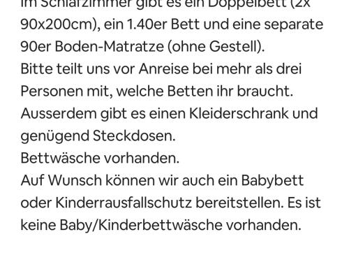 a screenshot of a cell phone with a text message at Ferienwohnung Toggilodge in Unterwasser