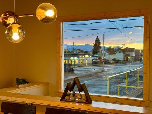 a window with a view of a street at 1 Block from Main St Views Pets Okay in Leadville