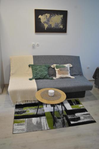 a living room with a couch and a coffee table at Prenočišča Dany APARTMA 1 in Dravograd