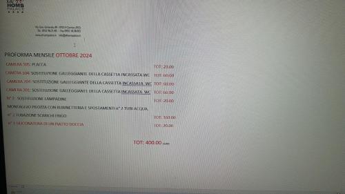 a computer screen with a document on it at El Homs Palace Hotel in Comiso