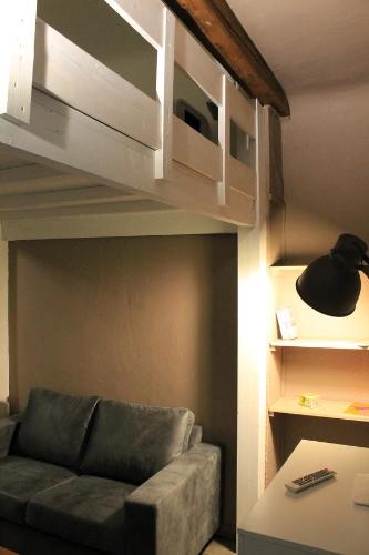 Bunk bed o mga bunk bed sa kuwarto sa Studio des Halles
