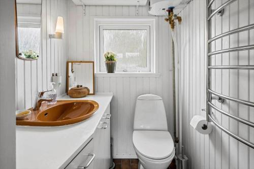 Un baño con lavabo e inodoro en 20045-Ulfborg-Hummelmosevej-5, en Sundhuse