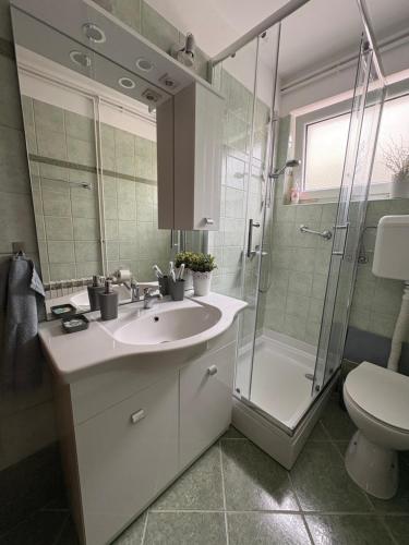 Koupelna v ubytování Apartman Angel